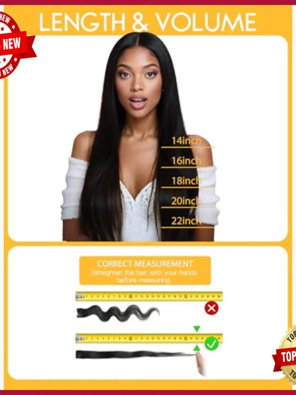 22 Inch Straight Human Hair Clip-In Extensions, 8 Piece Set, Ultra Thin Weft
